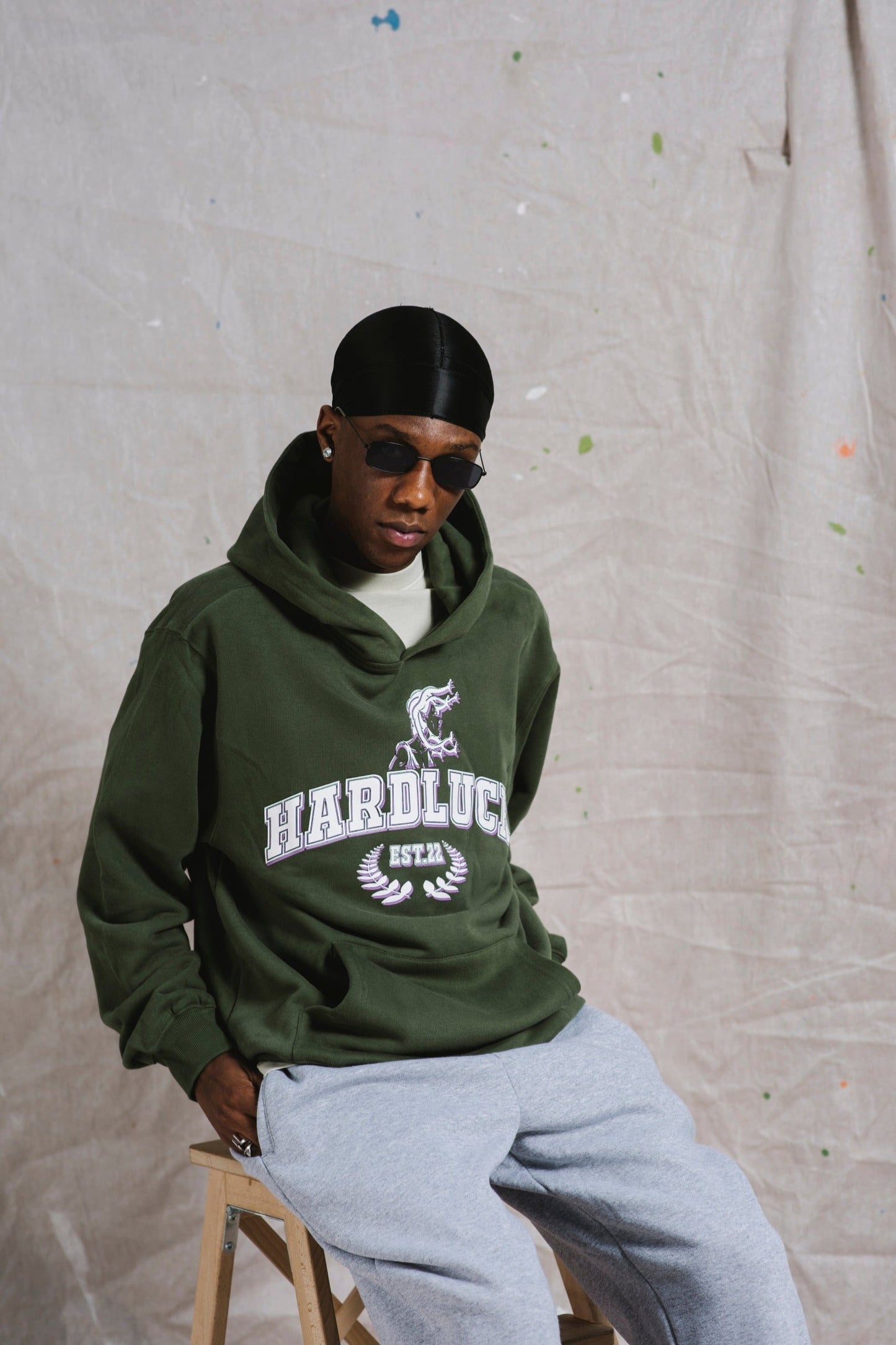 College hoodie Slate Green